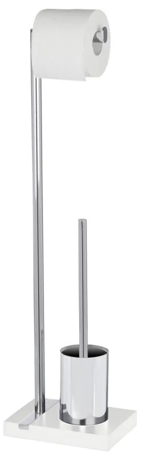 WENKO 20486100 - Scopino WC NOBLE 20x74 cm cromo/bianco