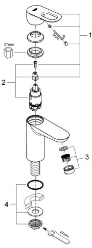 GROHE 32857000 - Miscelatore monocomando BAULOOP DN 15 cromato lucido