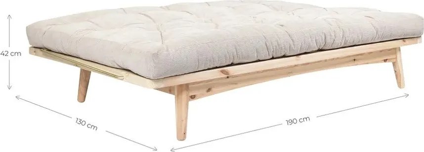 Divano letto in velluto a coste senape 190 cm Folk - Karup Design