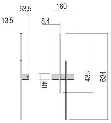 Redo 01-2746 - Lampada da parete LED TANGENT LED/13W/230V CRI 90 bianca