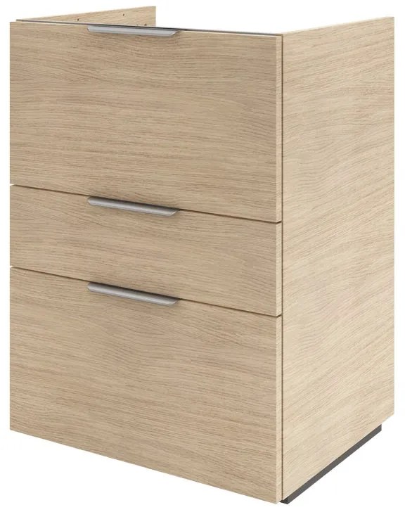 Mobile da bagno sotto lavabo SENSEA Neo rovere lucido L 60 x H 84 x P 48 cm 3 cassetti, lavabo non incluso