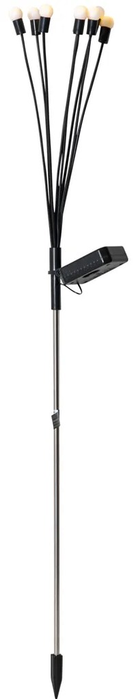 Lampada da esterno a palo nera incl. LED con solare e picchetto - Fire Fly