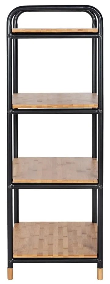 Scaffale da bagno nero in metallo con 4 ripiani in bambù 42x94,5 cm Loft - Wenko