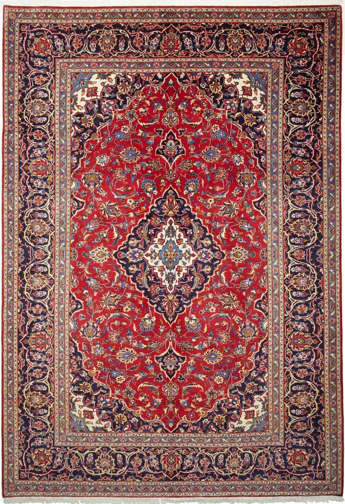 Kashan Tappeto persiano 310 x 210 Rosso (Iran) Annodato A Mano