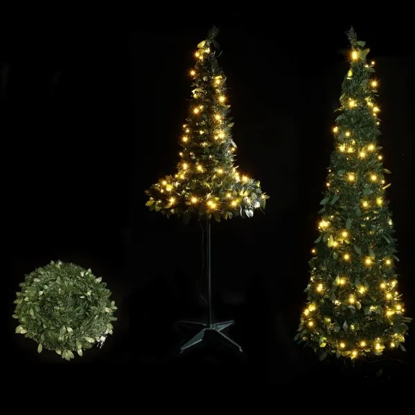 Aigostar - Albero di Natale LED per esterni 100 LED/230V 1,5 m IP44 verde bianco caldo