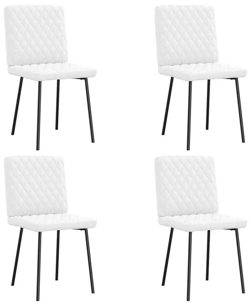 Sedie Da Pranzo 4 Pz Bianche İn Similpelle /
