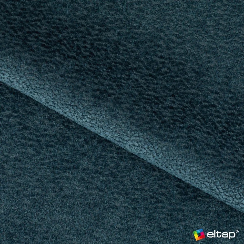 Divano angolare blu allungabile/con contenitore (con penisola a destra/con chaise lounge) con rivestimento in bouclé Felro – ELTAP