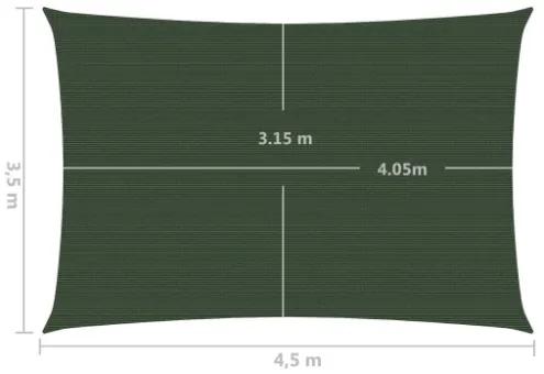 Vela Parasole 160 g/m² Verde Scuro 3,5x4,5 m in HDPE