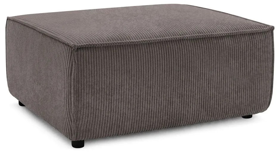 Poggiapiedi grigio tortora con rivestimento in velluto a coste Nihad – Bobochic Paris