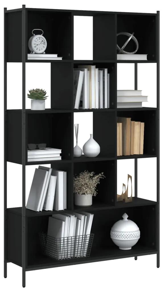 Libreria nera 102x28x172 cm in legno multistrato