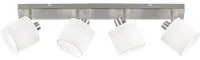 Barra 4 Spots Faretti Luci Led E14 Acciaio Bianco Tommy GD Trio