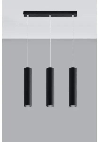 Sollux SL.0329 - Lampadario a sospensione con filo LAGOS 3 3xGU10/10W/230V nero