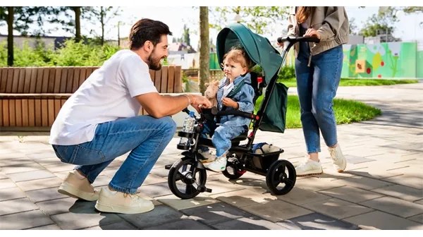 Lionelo - Triciclo per bambini HAARI verde/nero