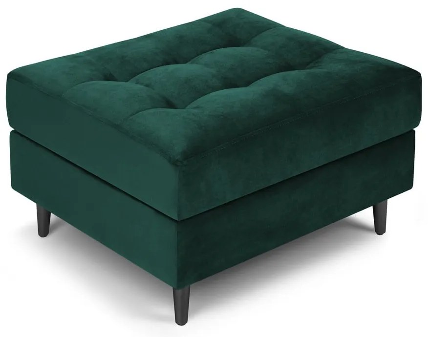 Pouf in velluto verde petrolio Santo - Milo Casa