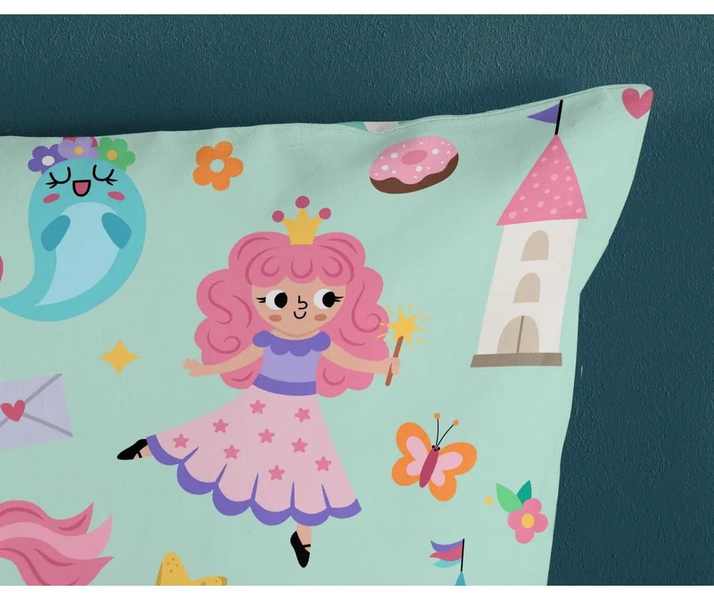 Set copripiumino e federa da bambini color menta in cotone per culla 100x135 cm Fantastic – Good Morning