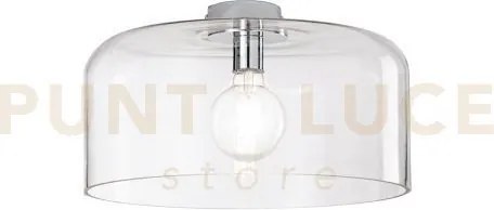 Plafoniera gibus trasparente 1 luce attacco e27 40x40x23cm in vetro...