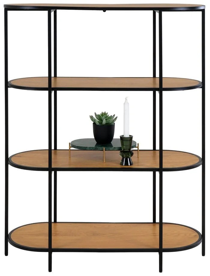 Libreria nera in rovere 36x111 cm Vita - House Nordic