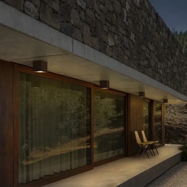 Ideal Lux - Faretto da esterno TECHO 1xGU10/20W/230V 15x15 cm IP54 marrone