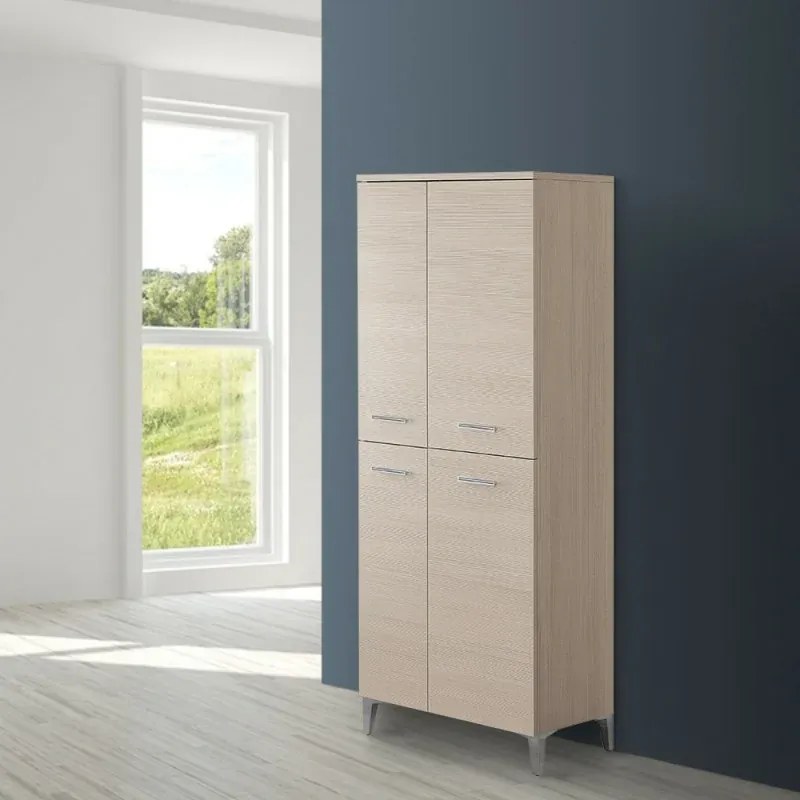 Armadio multiuso larice 153,5 cm con ante e ripiani regolabili Desya