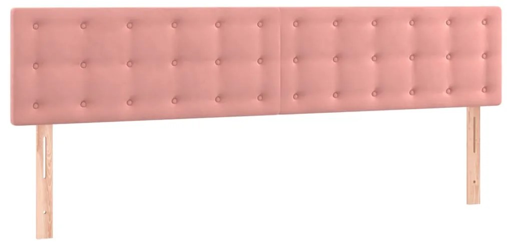 Testiera 2 pz rosa 90x5x78/88 cm in velluto