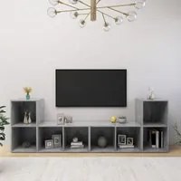 Mobili TV 4 pz Grigio Cemento 72x35x36,5 cm in Truciolato 3079974