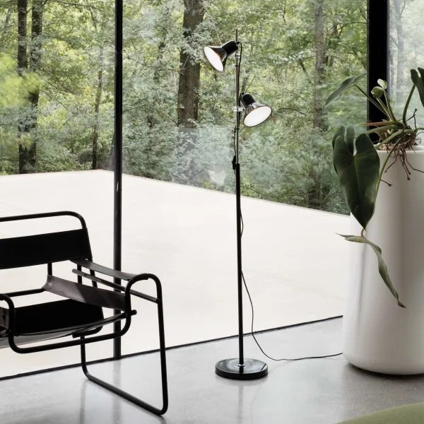 Ideal Lux - Lampada da terra POLLY 2xE27/60W/230V nera