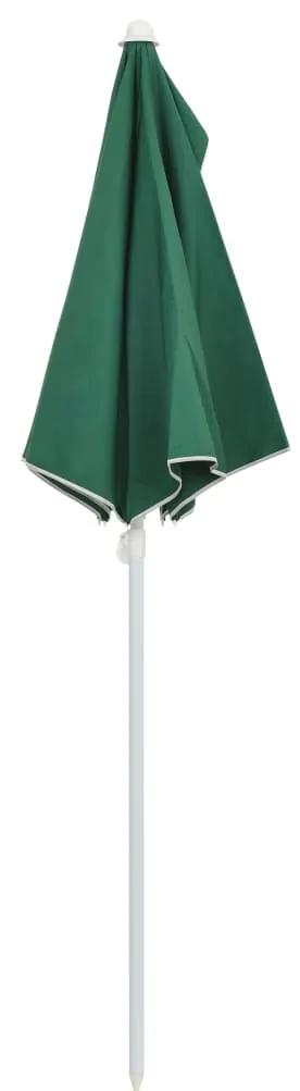 Ombrellone Semicircolare da Giardino con Palo 180x90 cm Verde