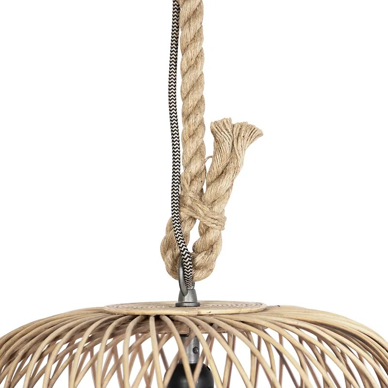 Lampada a sospensione in rattan rustica - Calamus