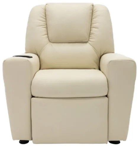 Poltrona Reclinabile per Bambini in Similpelle Bianco Crema