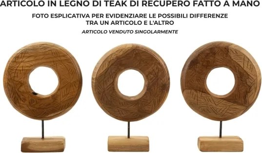 Scultura Dorat In Teak Riciclato Cm 28X10X38 (Pezzi Unici - Non Rip. In Serie)