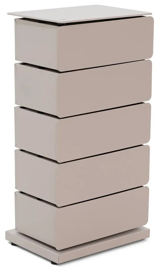 Cassettiera in metallo grigio-beige 37x72,5 cm Joey - Spinder Design