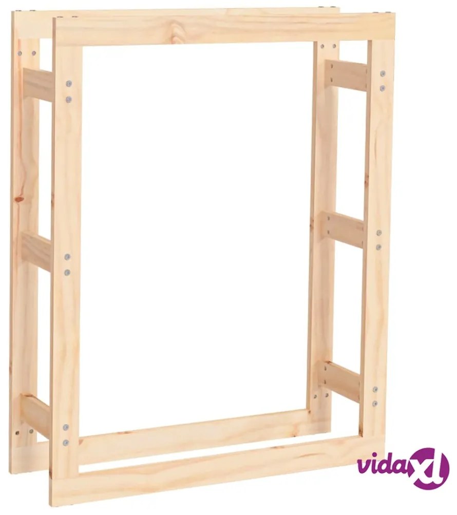 vidaXL Portalegna 80x25x100 cm in Legno Massello di Pino