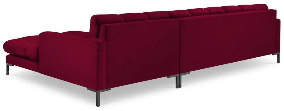 Divano angolare in velluto rosso, angolo destro Bali - Cosmopolitan Design