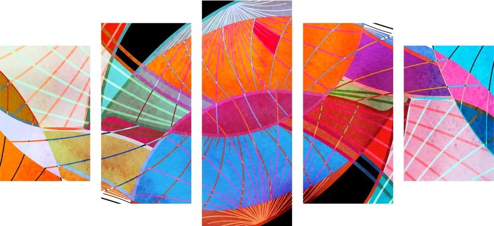 Quadri 5 pezzi – Astrazione multicolore