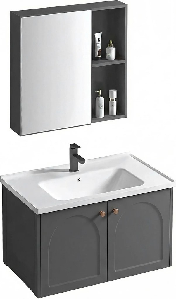 Set di mobili da bagno con lavabo Denver 60cm Grey