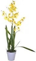 Orchidea Artificiali Oncidium con Vaso Altezza 40 cm Giallo