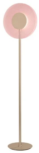 Piantana CANDY a LED in metallo Oro e vetro graniglia Rosa H170 cm