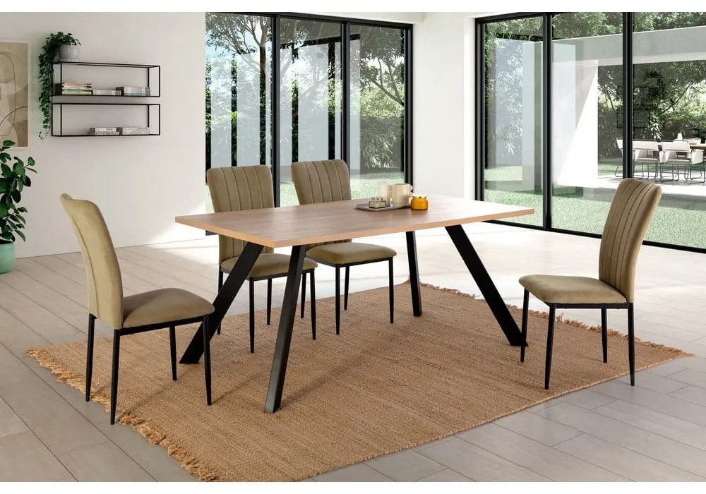 Set di sedie da pranzo kaki 4 pz Holly - Marckeric