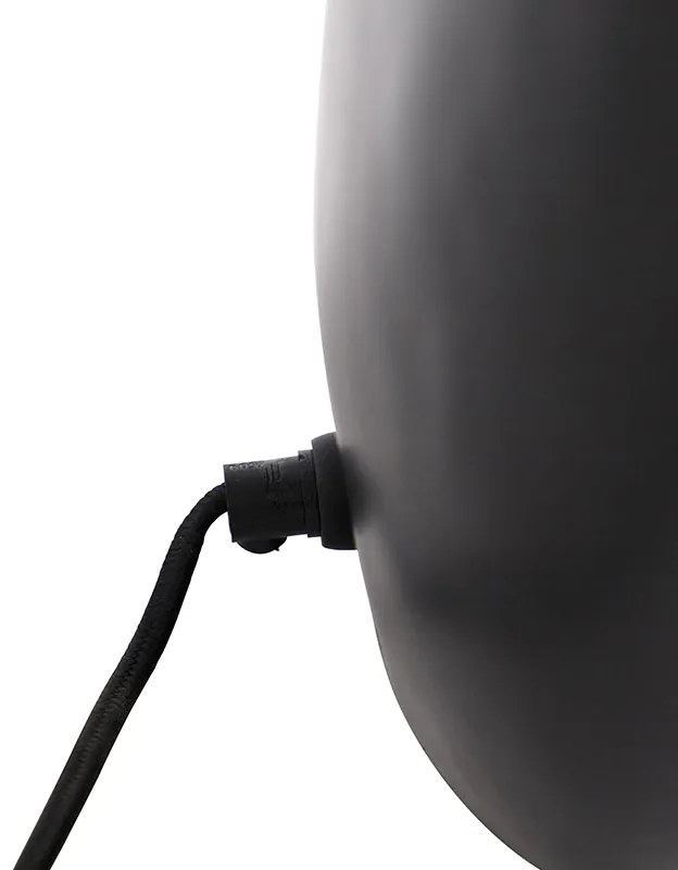 Lampada da tavolo di design nera con interno dorato 36 cm - Cova