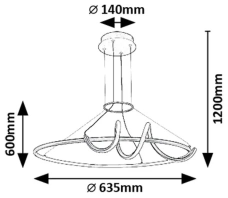 Rabalux 72022 - Lampadario a sospensione con filo LED dimmerabile MENAZI LED/46W/230V 3000-6500K + +TC