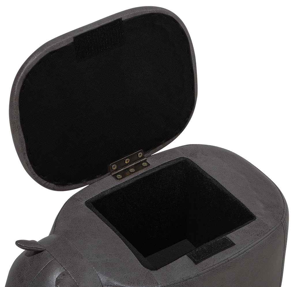 Pouf in tessuto similpelle grigio scuro RHINO Beliani