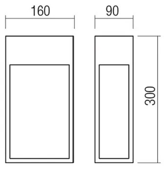 Redo 90604 - Applique da esterno LED STAND, 20 W / 230 V, IP65, marrone