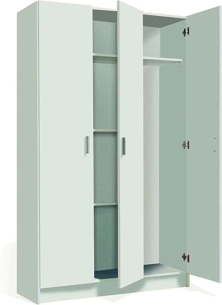 Guardaroba Portascope 3 Ante L109xH180xP37 in Melaminico Bianco