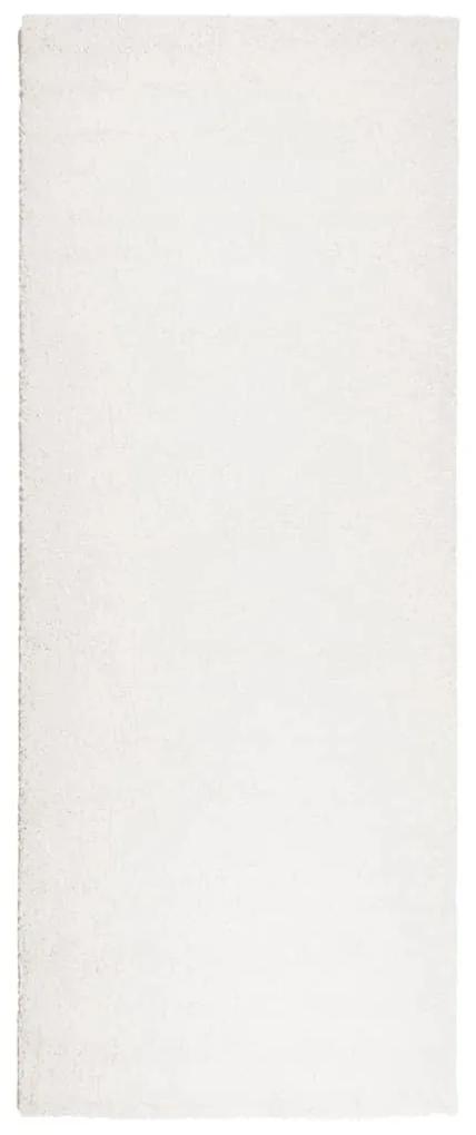 Tappeto Shaggy a Pelo Lungo Moderno Crema 80x200 cm