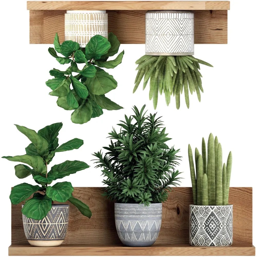 Adesivo da parete 60x35 cm 3D effect Green Plants - Ambiance