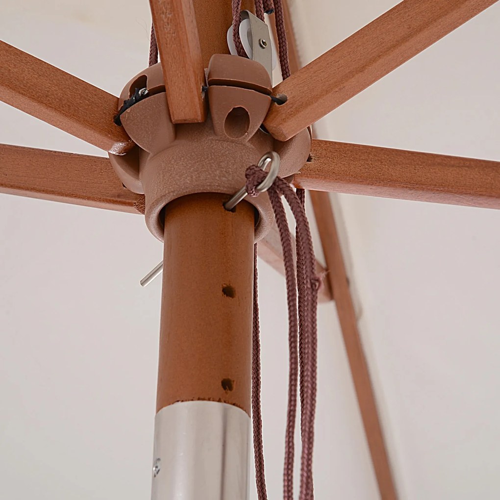 Ombrellone da Giardino 2x1,5 m Palo Ø38 mm in Legno Beige...