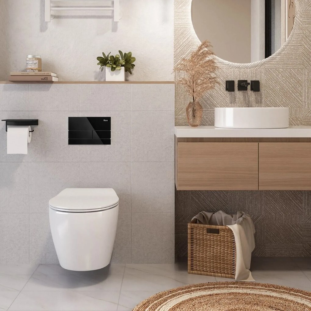 Telaio WC da incasso K011A-Q Rea T Black Glass