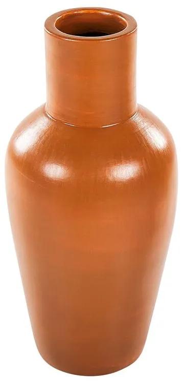 Terracotta Vaso decorativo 37 Arancione KARFI Beliani