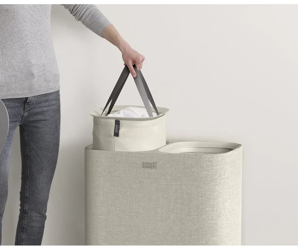 Cesta per il bucato beige in tessuto 2x45 l Tota – Joseph Joseph
