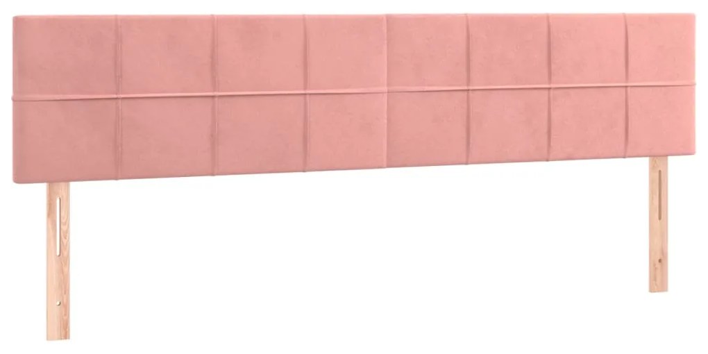 Testiera a led rosa 160x5x78/88 cm in velluto